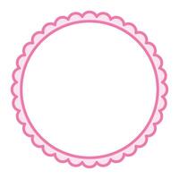 sencillo rosado circular blanco antecedentes con Vieira marco frontera ornamento vector