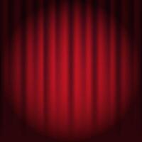 Red stage curtains illuminated square backdrop vector