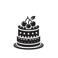 Cake silhouette illustration. cake logo on white background. vector
