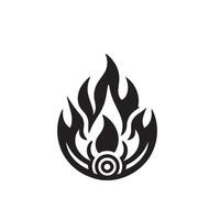 Fire flame silhouette on white background. fire flame logo vector