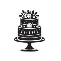 Cake silhouette illustration. cake logo on white background. vector