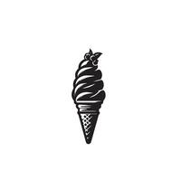 Ice-cream silhouette on white background. Ice-cream logo,illustration vector