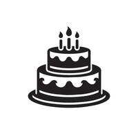 Cake silhouette illustration. cake logo on white background. vector