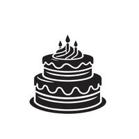 Cake silhouette illustration. cake logo on white background. vector