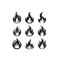 Fire flame silhouette on white background. fire flame logo vector