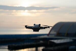 Sunrise Splendor, Close-Up Flying Drone Bokeh with Taiwan Sky and Ocean Beauty photo