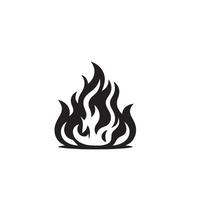 Fire flame silhouette on white background. fire flame logo vector