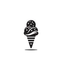 Ice-cream silhouette on white background. Ice-cream logo,illustration vector