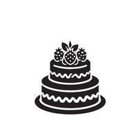 Cake silhouette illustration. cake logo on white background. vector