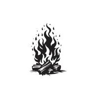 Fire flame silhouette on white background. fire flame logo vector