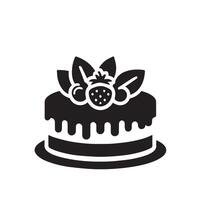 Cake silhouette illustration. cake logo on white background. vector