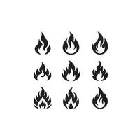 Fire flame silhouette on white background. fire flame logo vector