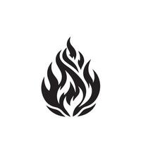 Fire flame silhouette on white background. fire flame logo vector