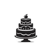 Cake silhouette illustration. cake logo on white background. vector