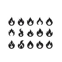 Fire flame silhouette on white background. fire flame logo vector