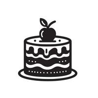 Cake silhouette illustration. cake logo on white background. vector