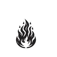 Fire flame silhouette on white background. fire flame logo vector