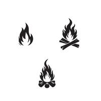 Fire flame silhouette on white background. fire flame logo vector