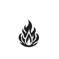 Fire flame silhouette on white background. fire flame logo vector