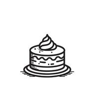 Cake silhouette illustration. cake logo on white background. vector