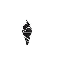 Ice-cream silhouette on white background. Ice-cream logo,illustration vector