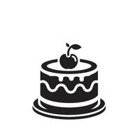 Cake silhouette illustration. cake logo on white background. vector