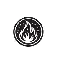 Fire flame silhouette on white background. fire flame logo vector