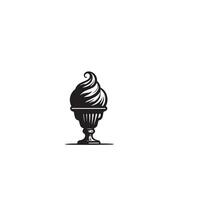 Ice-cream silhouette on white background. Ice-cream logo,illustration vector