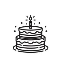 Cake silhouette illustration. cake logo on white background. vector