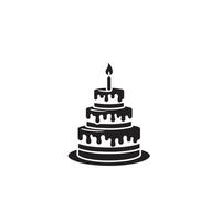 Cake silhouette illustration. cake logo on white background. vector