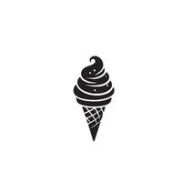 Ice-cream silhouette on white background. Ice-cream logo,illustration vector