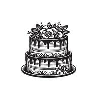 Cake silhouette illustration. cake logo on white background. vector