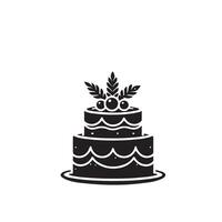 Cake silhouette illustration. cake logo on white background. vector