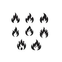 Fire flame silhouette on white background. fire flame logo vector