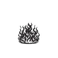 Fire flame silhouette on white background. fire flame logo vector