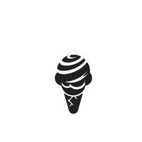 Ice-cream silhouette on white background. Ice-cream logo,illustration vector