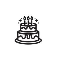 Cake silhouette illustration. cake logo on white background. vector