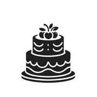 Cake silhouette illustration. cake logo on white background. vector