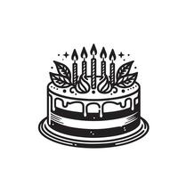 Cake silhouette illustration. cake logo on white background. vector