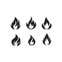 Fire flame silhouette on white background. fire flame logo vector