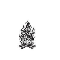 Fire flame silhouette on white background. fire flame logo vector