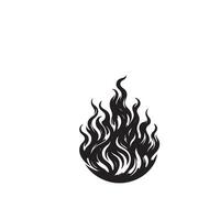 Fire flame silhouette on white background. fire flame logo vector