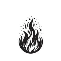 Fire flame silhouette on white background. fire flame logo vector