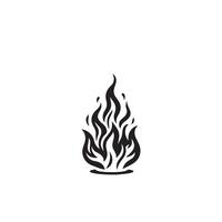 Fire flame silhouette on white background. fire flame logo vector