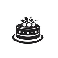 Cake silhouette illustration. cake logo on white background. vector