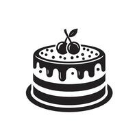 Cake silhouette illustration. cake logo on white background. vector