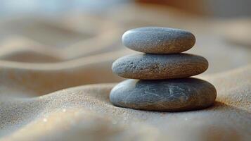 Three Rocks Stacked on Top of Each Other photo