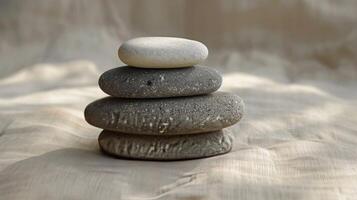 Three Rocks Stacked on Top of Each Other photo