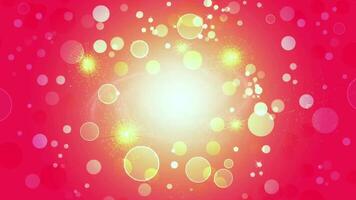 Particles abstract background with shining golden Floating Dust Particles Flare Bokeh star on red Background. video