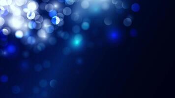 Luxus Blau Partikel funkeln abstrakt Hintergrund. Bokeh Kreis. scheinen Licht. video
